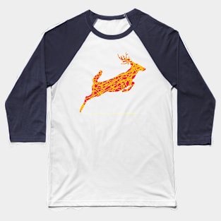 doodled jumping red deer Baseball T-Shirt